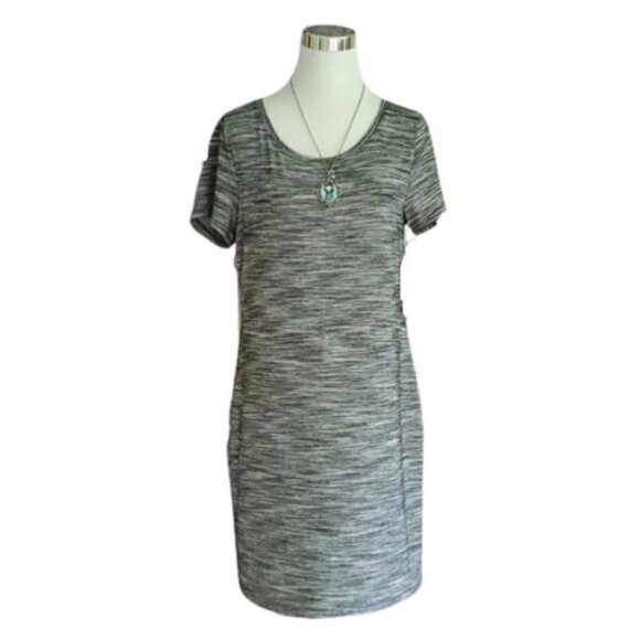 Apt. 9 Gray Scoop Neck Short Sleeve Knee Length T-Shirt Dress Size L Polyester - Picture 2 of 10